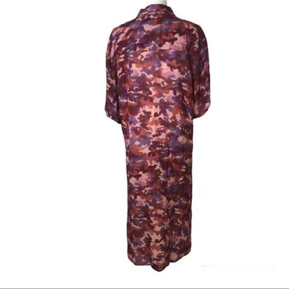 Anthropologie Breezy Tunic Buttondown Pink Combo Medium - Picture 5 of 9